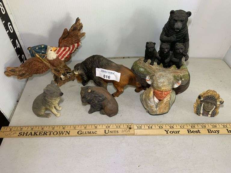 Assorted Wildlife and Native American Figurines image