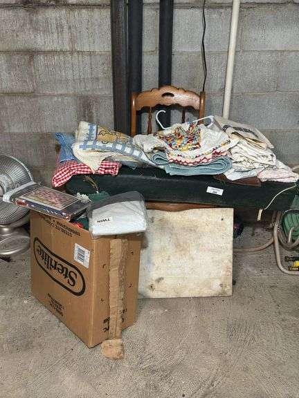 Chair, Marble Slab,  Linens, Shower Curtain, and More image