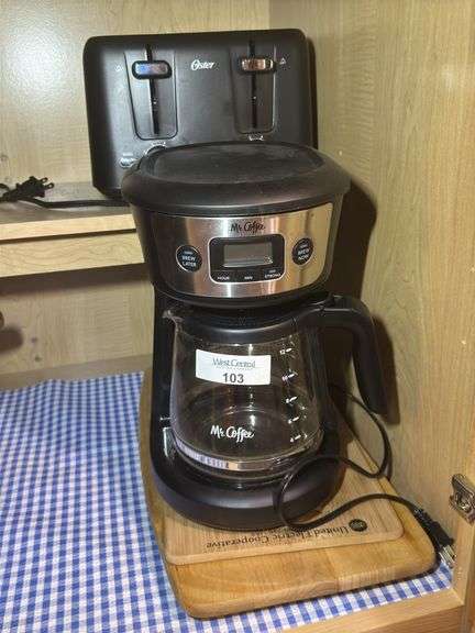 Oster Toaster, Mr. Coffee Coffee Maker, Misc. Wood Cutting Boards image