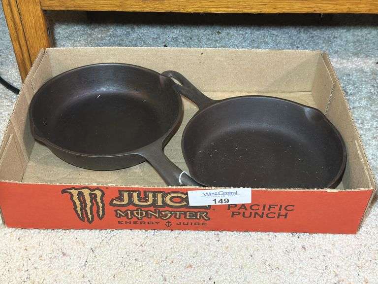 Two Unmarked Cast Iron Skillets, Size 5 image