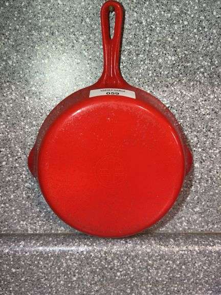 Red & Cream Griswold #7 Skillet image