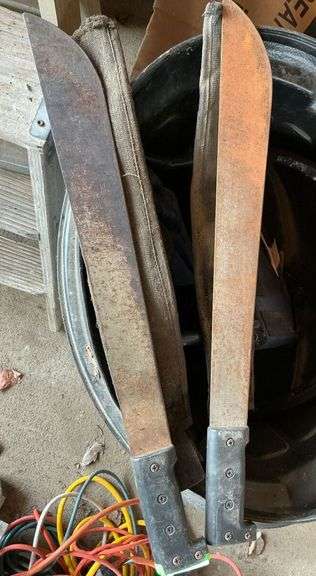 Pair of Machetes/Corn knives with Sheaths image