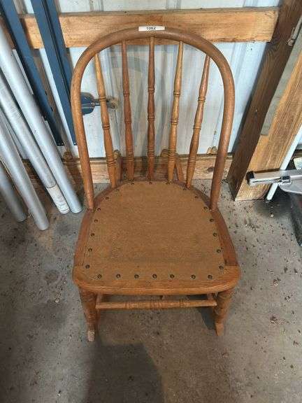 Wooden Rocking Chair with Leather Seat image