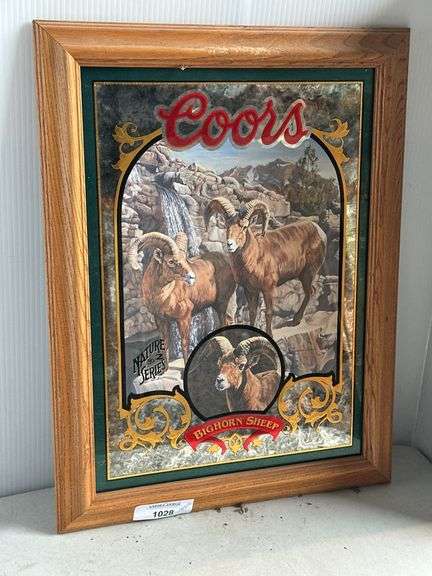 Coors Nature Series Bighorn Sheep Framed Mirror image