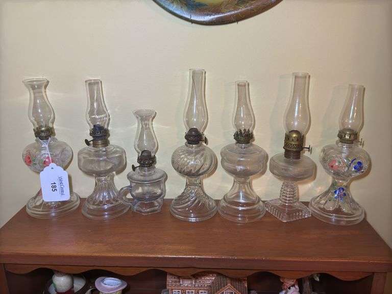 Miniature Clear Glass Oil Lamps image