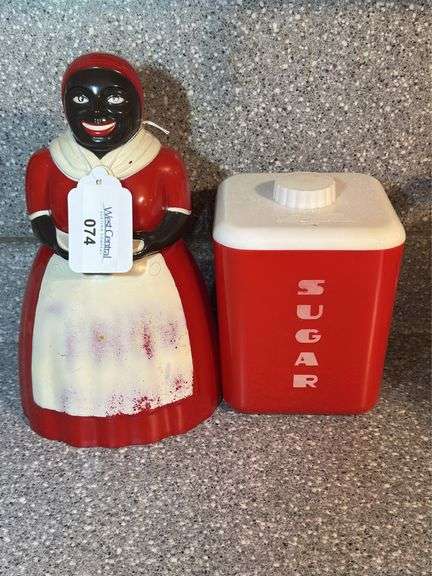 Collectible Kitchen Canister Set, Aunt Jemima Figural plastic Cookie Jar and Spice Shakers image