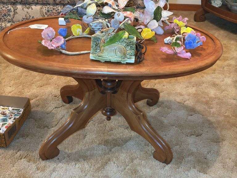 Ornate Wood Coffee Table COFFEE TABLE ONLY NO CONTENTS image