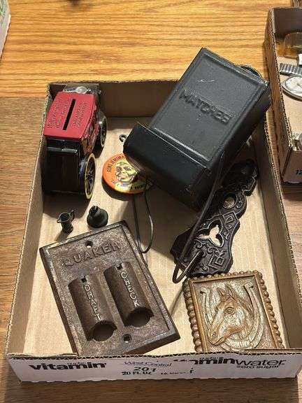 Wells Fargo Stagecoach Bank, Match Holder, Quaker Draft Check Holder, & More image
