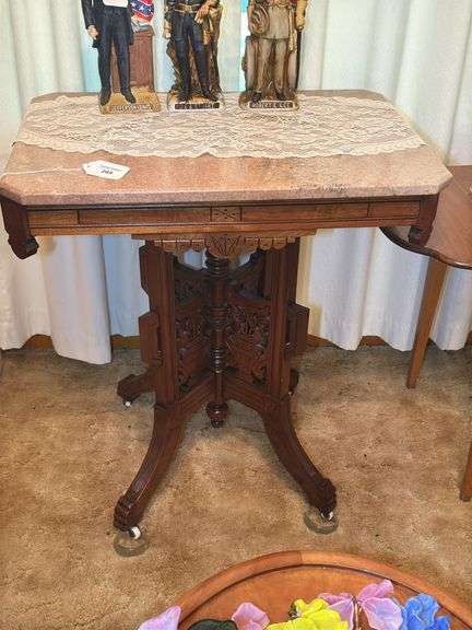 Ornate Marble Top Parlor Table image