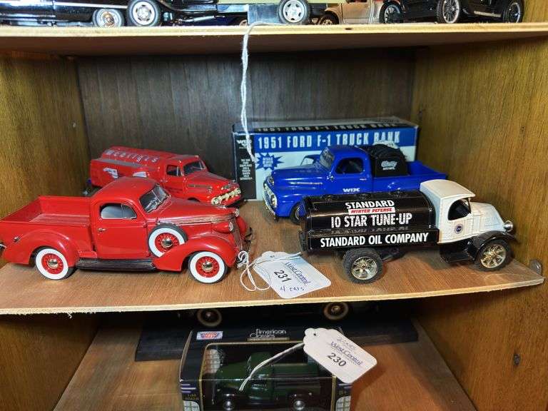 Assorted Diecast Truck Banks and Scale Model Trucks image