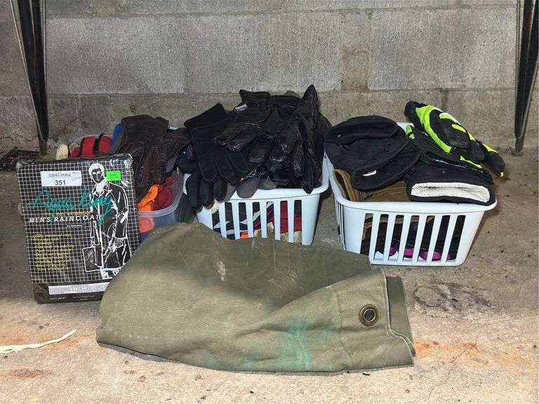 Aqua King Raincoat, Gloves, and Military Duffel Bag image