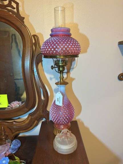 Hobnail Lamp and Glass Trinket Box image