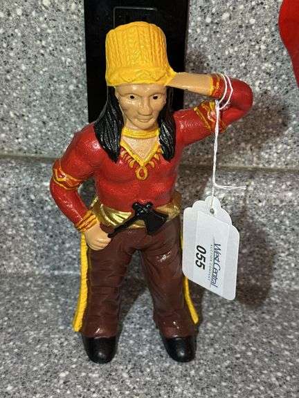 Figural Native American Chief Cast Iron Still Bank image