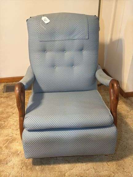 Upholstered Swivel Rocker with Wood Accents image