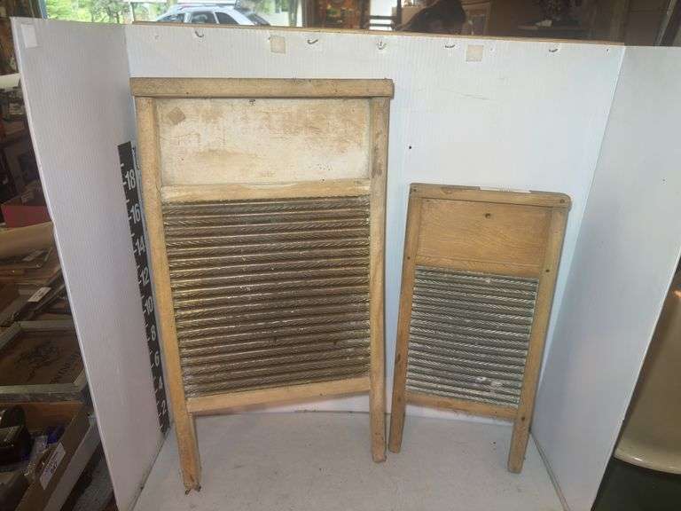Pair of Wooden Washboards image