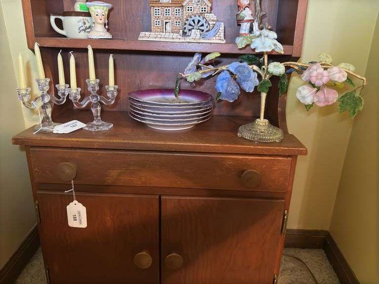 Glass Candle Holders, Floral Plates and Glass Tree image