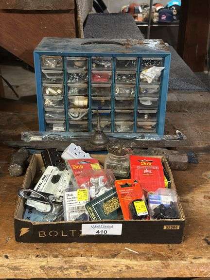 Hardware Assortment with Cabinet, Tools, and Electrical Supplies image