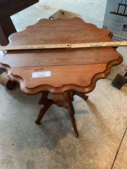 Ornate Wooden Side Table with Bottom Shelf image