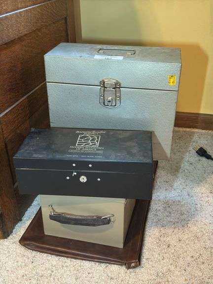 Metal Lockable Storage Boxes with American Tel & Tel. Co Bag image
