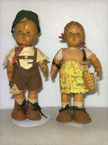 Pair of M.J. Hummel "Radi-Bub" and "Rosl" Dolls image