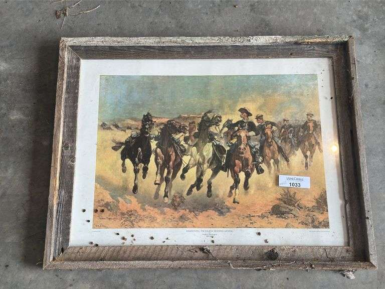 Frederic Remington "Dismounted: The Fourth Troopers Moving" Framed Print image