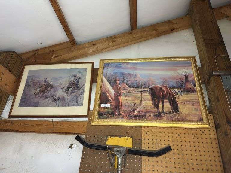 Two Framed Western Art Prints: Helen Fleming & Charles M. Russell image