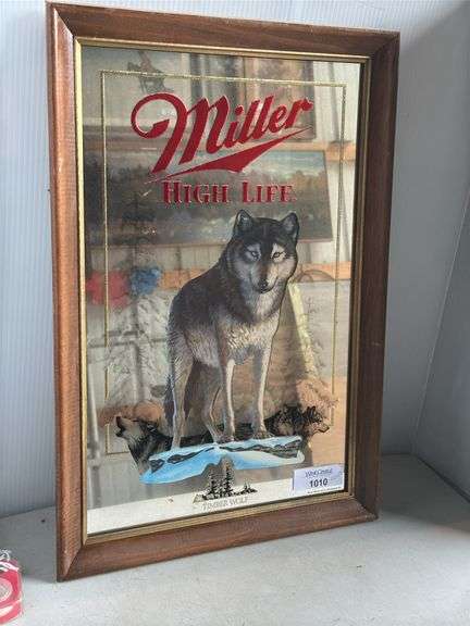 Miller High Life Timber Wolf Framed Mirror Sign image