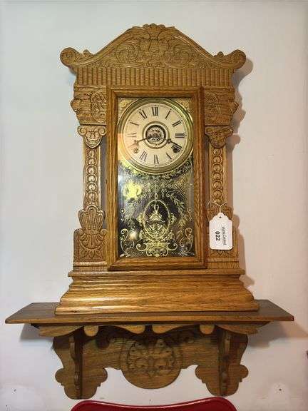 Wm. L. Gilbert Clock Co. Wall Clock with Shelf image