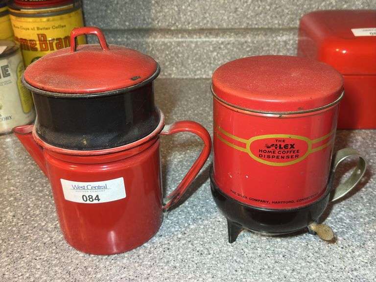 Silex Red Enamel Coffee Pot and Home Coffee Dispenser image