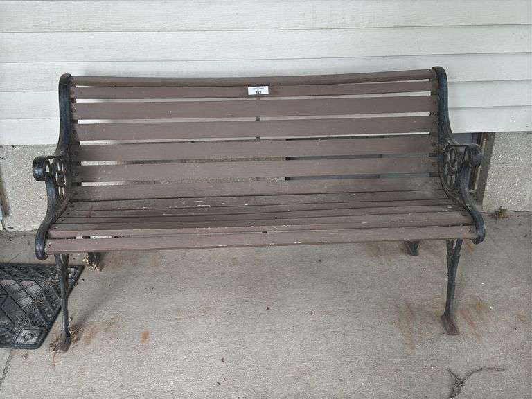 Cast Iron and Wood Garden Bench image