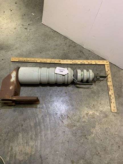 Vintage Ceramic Electrical Insulator Lightning Arrester with Mounting Bracket image