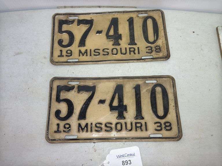 Pair of 1938 Missouri License Plates image