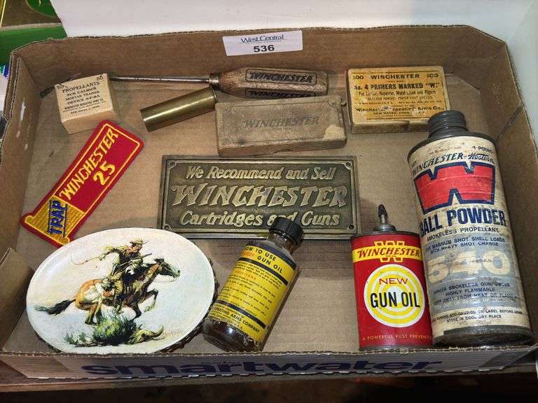 Collection of Winchester Memorabilia: Signage, Primers, and More image