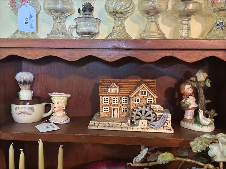 Shaving Mug, Lady Bust, Watermill, Girl with Geese image
