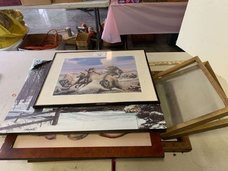 Collection of Framed Art Prints and Empty Frames image