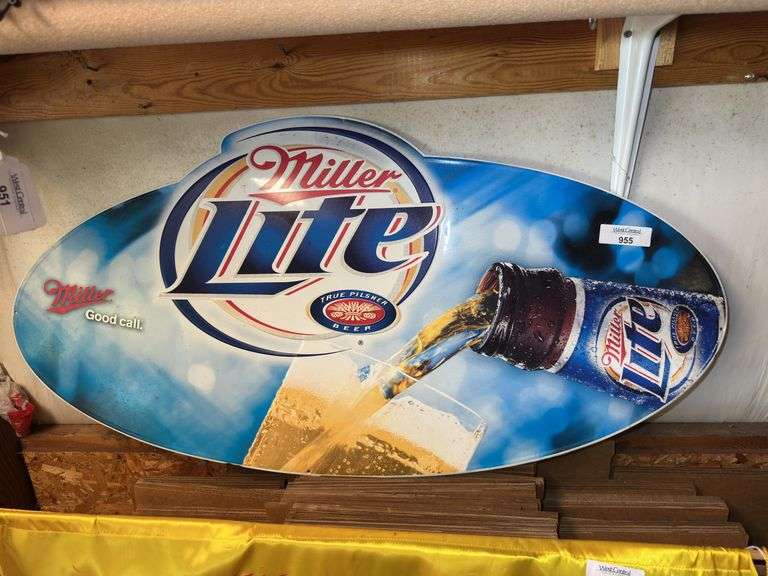 Miller Lite Beer Metal Advertising Sign image