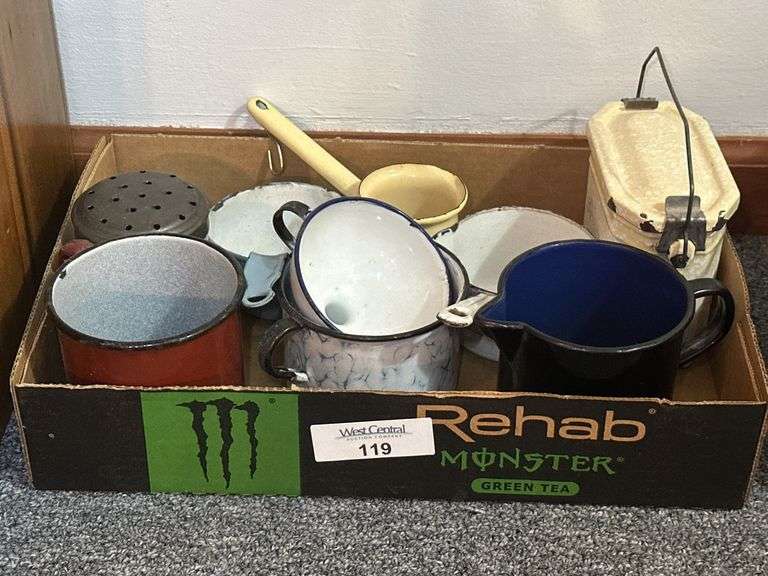 Enamelware Kitchen Collection: Mugs, Pots, Spice Shaker, and More image