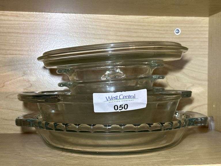Lovenware Clear Glass Nesting Casserole Dishes & Pie Plate Set image