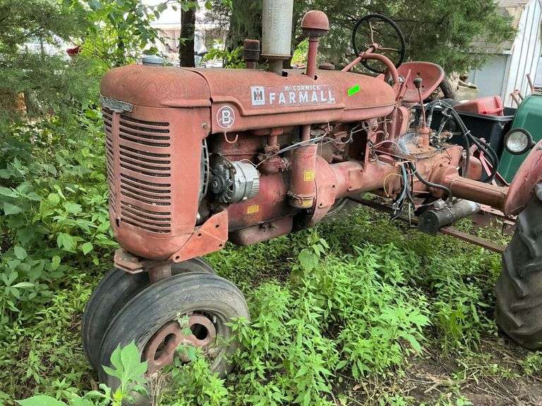 McCormick Farmall B Tractor with Implements (tractor weights are not included) image