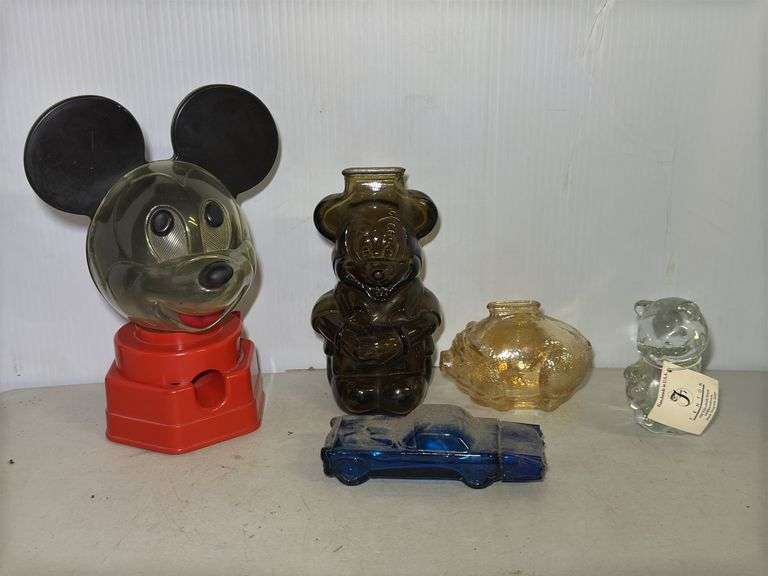 Collection of Novelty Coin Banks and misc- Mickey Mouse, Piggy Bank, Car image