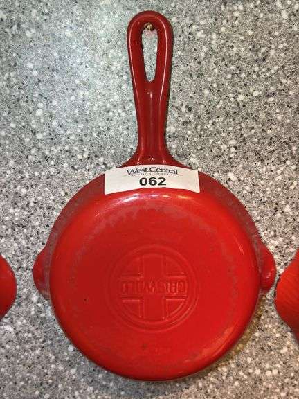 Griswold Red Enameled Cast Iron Skillet #3 image