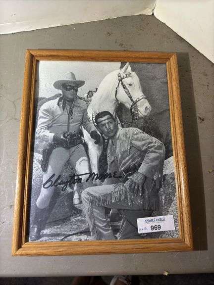 Signed Clayton Moore Lone Ranger Photo image