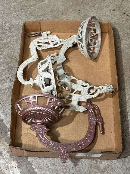 Ornate Cast Metal Oil Lighting Sconces image