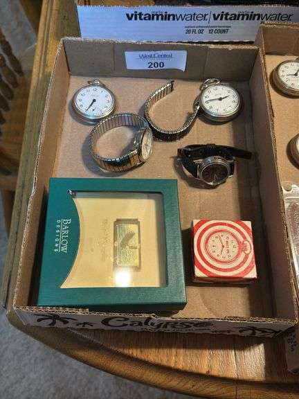 Assorted Wristwatches, Pocket Watches & Money Clip image