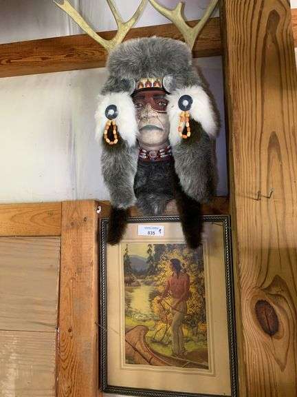 Native American Style Bust and Framed Print image