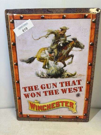 Winchester "The Gun That Won The West" Metal Sign image