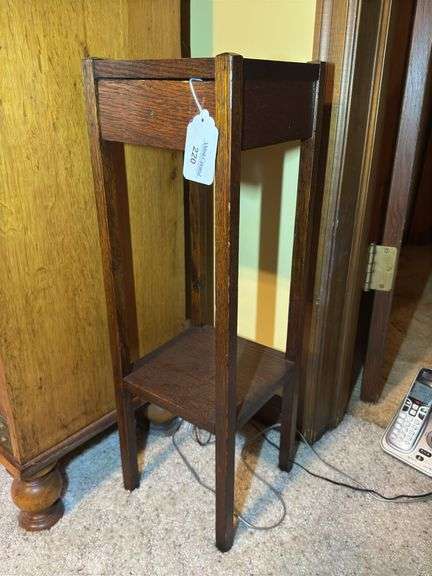 Small Wooden Plant Stand with Drawer PLANT STAND ONLY image
