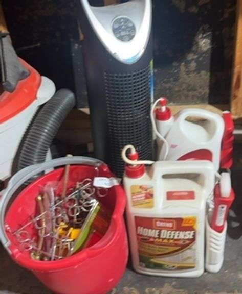Household and Hardware Assortment: Thera Pure Air Purifier, Home Defense, and Bucket of Hardware image
