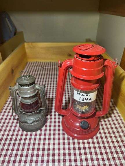 Feuerhand Atom 75 Lantern with red globe and misc. lantern image