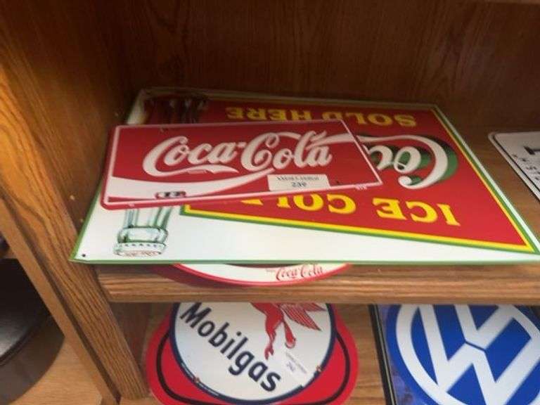 Coca-Cola Advertising Signs and Tray Lot image